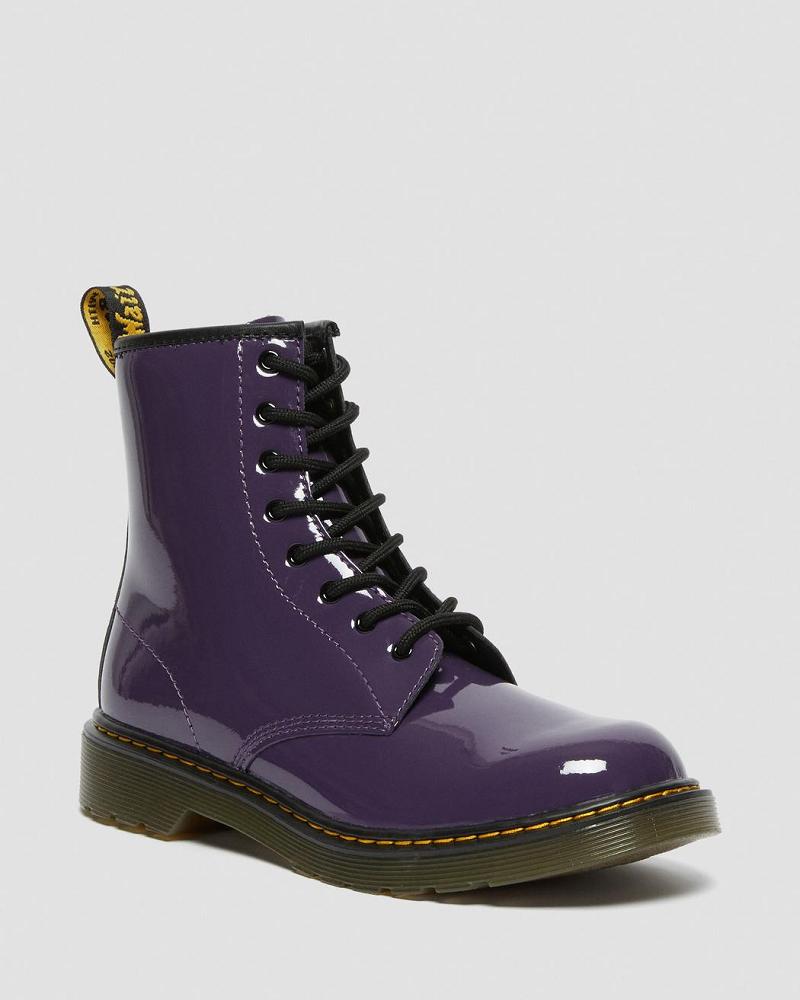 Dr Martens Youth 1460 Lak Leren Veterlaarzen Kinderen Paars | NL 112TCE